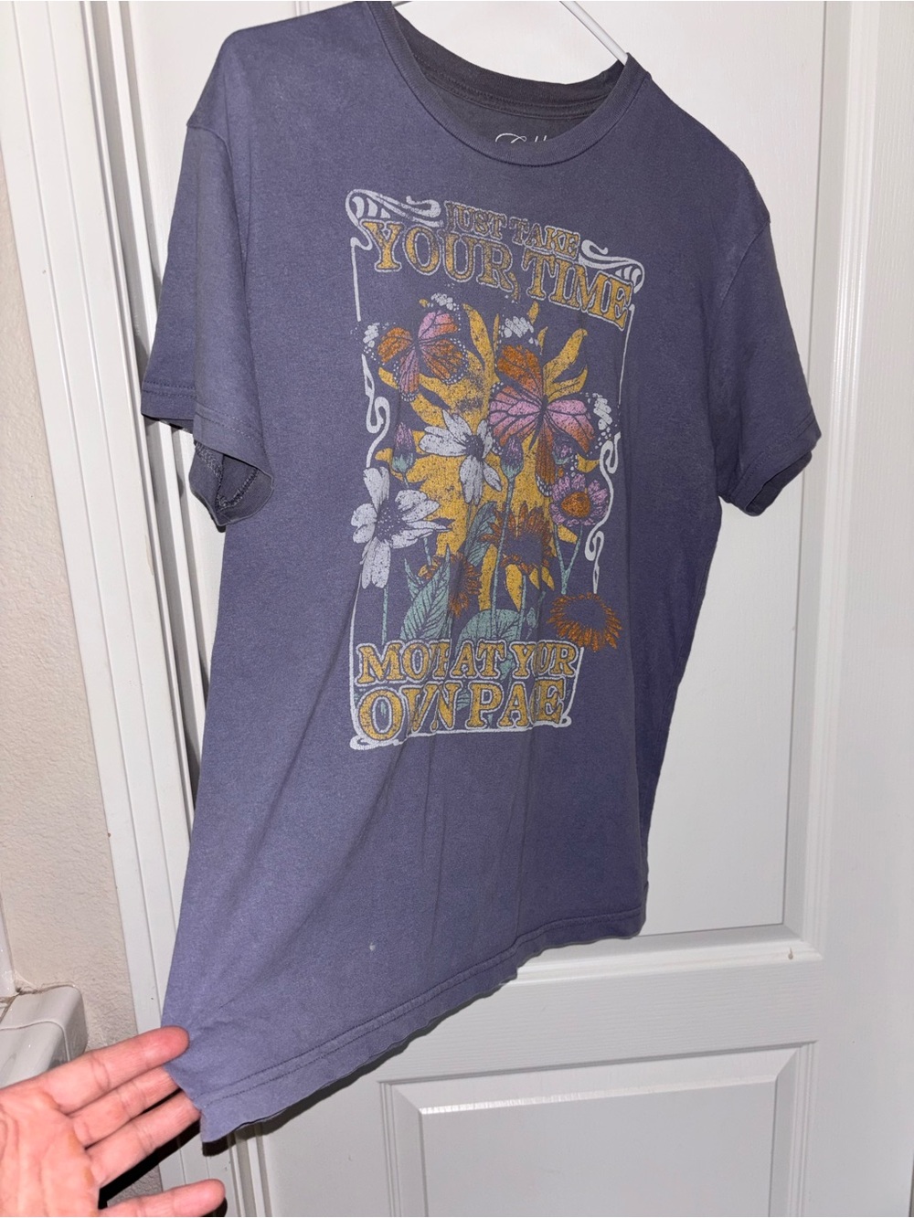 Cold Crush Purple Short-Sleeve Graphic Tee with Floral Print